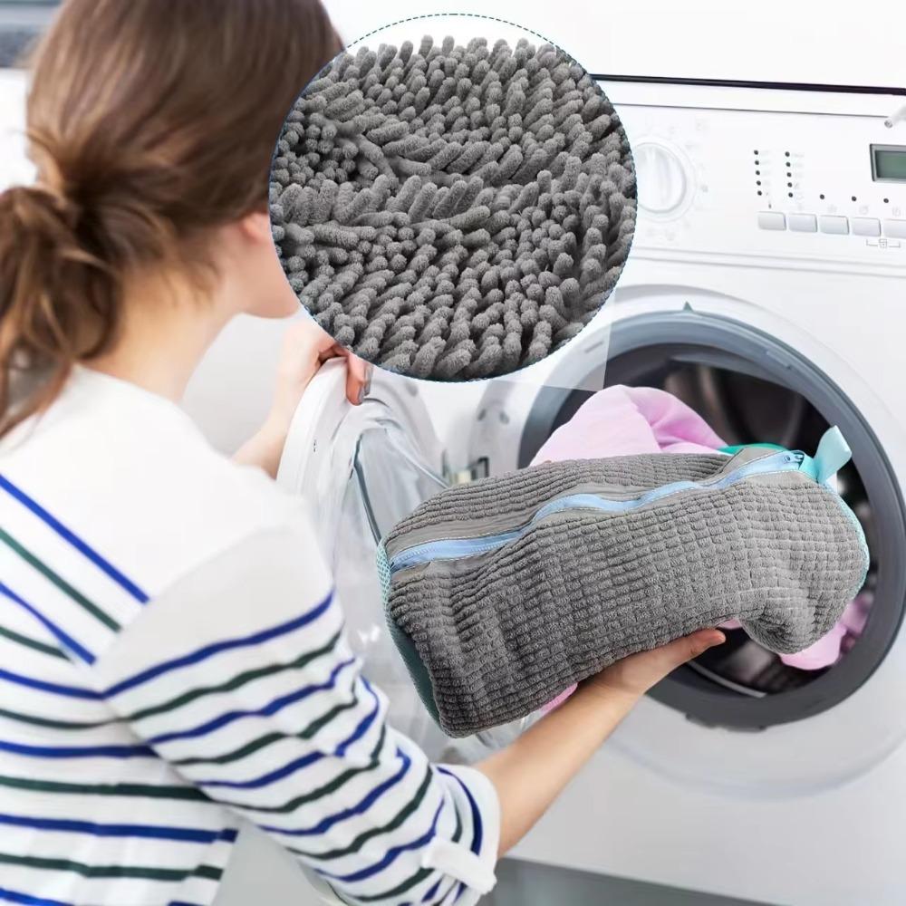Durable Shoe Washing Machine Bag for All Shoe Types-Yellow with Blue Zipper,Ideal for Sneakers and Casual Shoes,Laundry Wash Bag