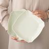 Sushii Celadon Embossed Square Dinner Plates, 9.5-inch Set of 4