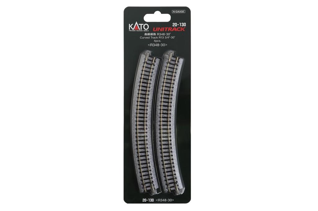 KATO N gauge изогнутый путь 4 штуки Принадлежности для железнодорожной модели R348-30° 20-130