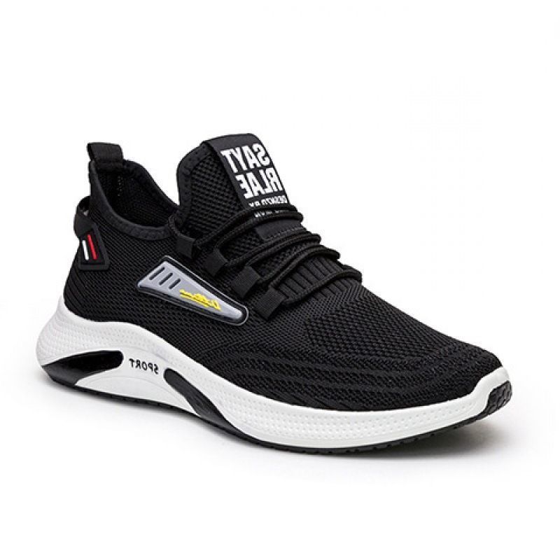 

Men s shoes spring and summer flying woven breathable lightweight running shoes young and young outdoor trendy comfortable sports shoes 39 чёрный