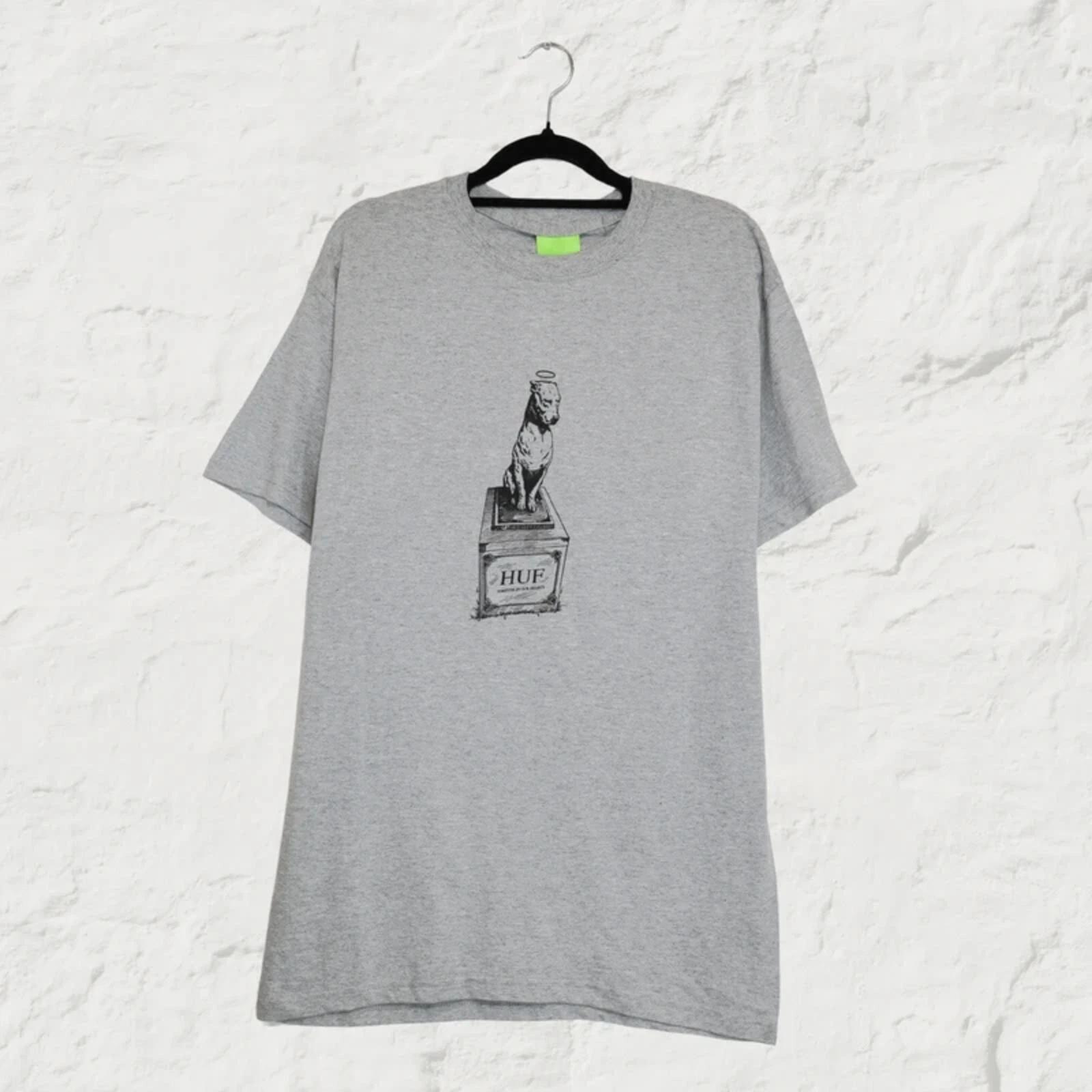 HUF All Dawgs Graphic T-Shirt – Grey – Streetwear Tee – Size M S