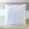 White Euro Sham Covers Shabby Chic Boho Tufted 26x26 Set of 2 Euro Pillow Covers Poms Diamonds Moroccan Embroidery Decorative European Large Pillow