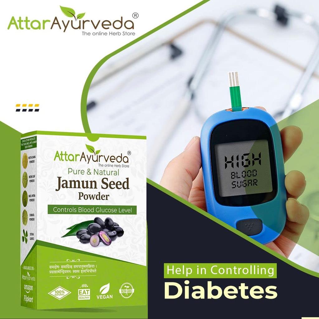 Attar Ayurveda Jamun Seed Powder 1 Kg Natural Herbal Powder For Daily Wellness Smooth Grinding Multipurpose Use