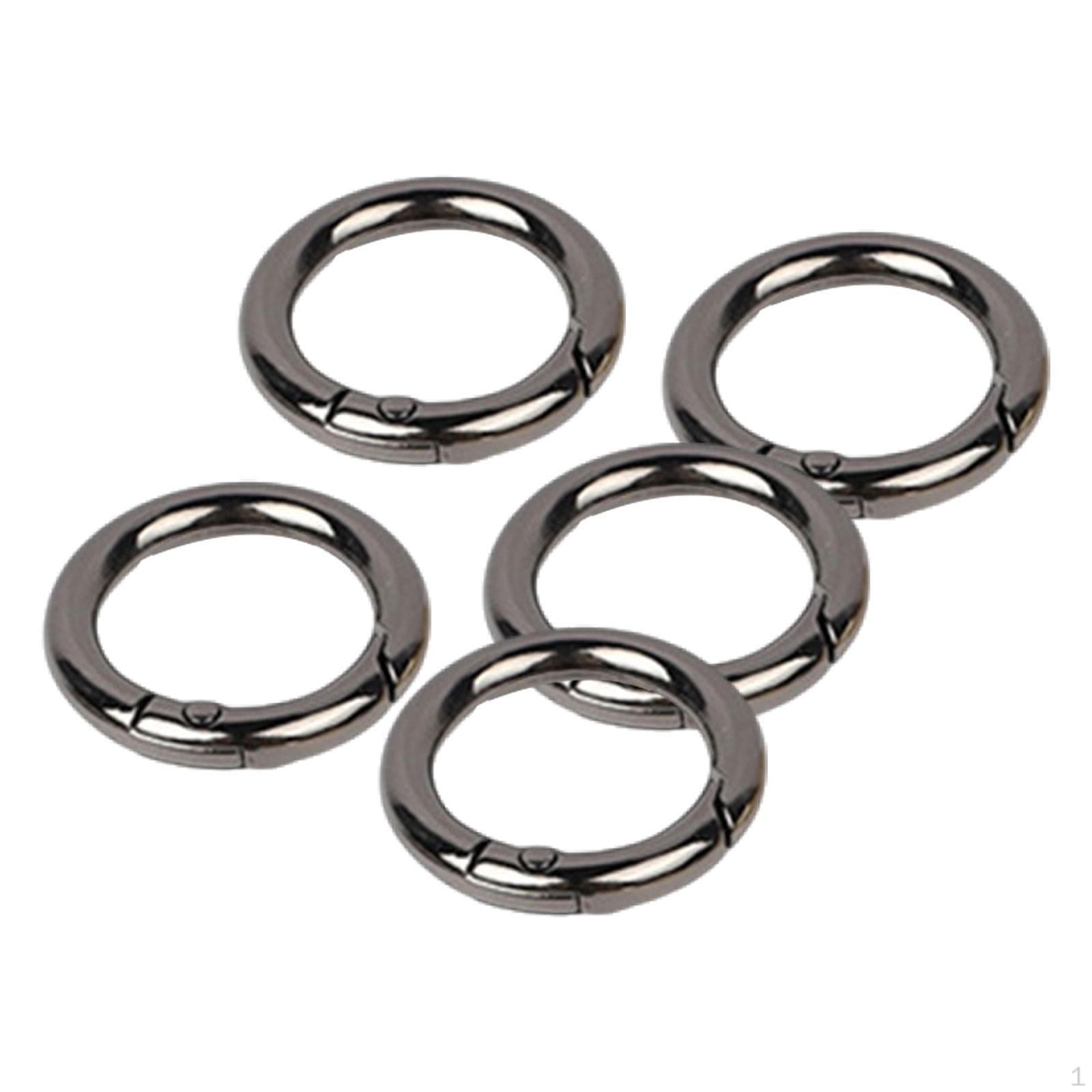 

5 шт. карабины с защелками пружинные катушки сумка модные практичные металлические брелоки для кошелька Dark Gray 19mm