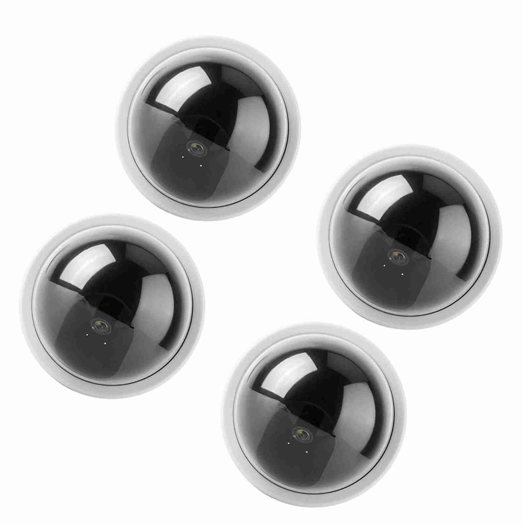4pcs Dome Simulation Camera CCTV Dummy Fake Security Camera With Flashing Led Light