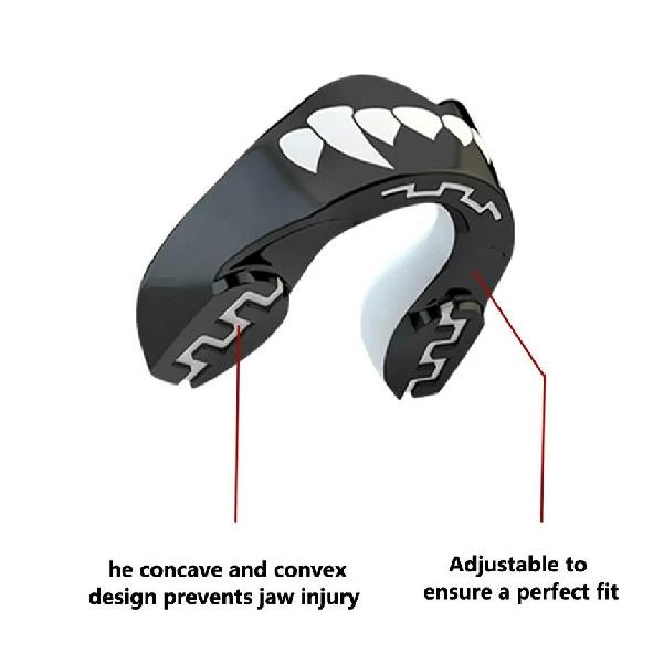 1pc 3D Teeth Pattern Boxing Mouth Guard Perfect Fit Adults with Case Mouth Guard Suitable For Sanda Boxing and All Ball Sports 3