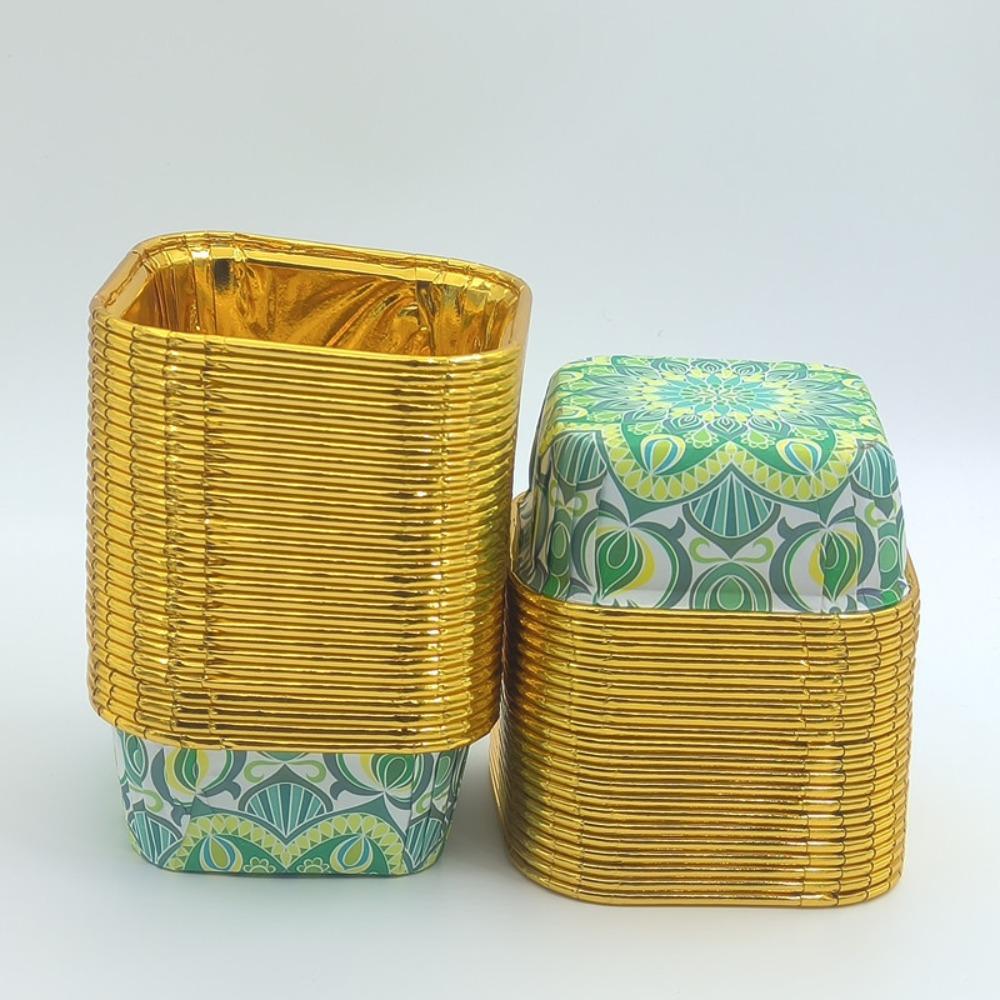 

50pcs Gold Cupcake Cups Bohemian Style Snack Storage Bowl New Muffin Liners Holiday Party Decor D