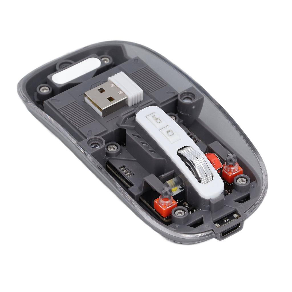 Bluetooth Wireless Mouse BT1 BT2 2.4GHz 3 Mode Silent Adjustable DPI Rechargeable Transparent Mouse