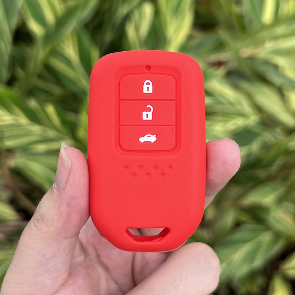 3 Buttons Silicone Car Fob Key Cover Protect Skin Case Holder for Honda Fit City Greiz Jazz XRV Venzel HRV CRV Remote Keychain