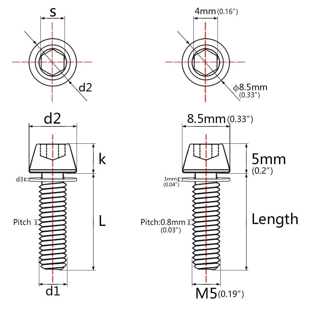 M5x18mm Titanium Bolt M5x20mm Stem Clamp Screws High Quality Disc Brake Screws
