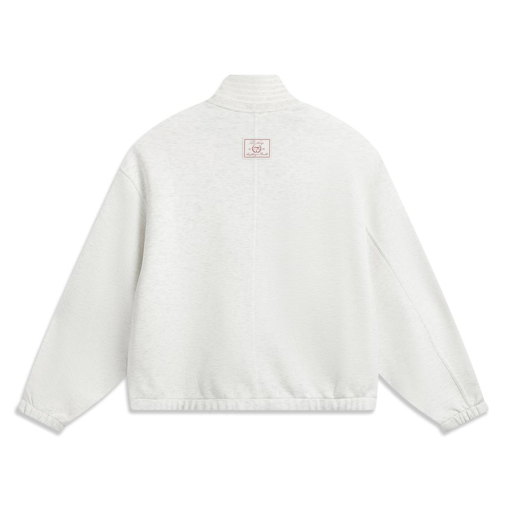 Li-Ning Sports Lifestyle Series Letter Zipper Stand Collar Versatile Loose Sweatshirt Women sweatshirt AWDW278-1