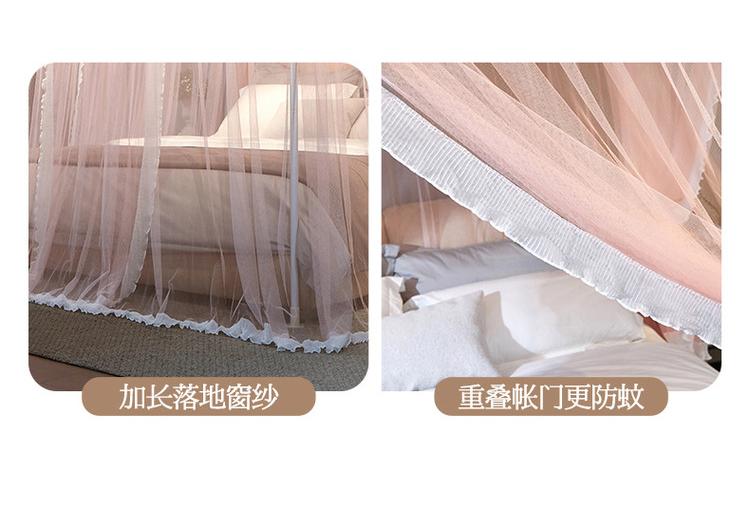 Three door floor standing mosquito net for home bedroom 2026 new model, high-end princess palace bracket, thickened and textured account