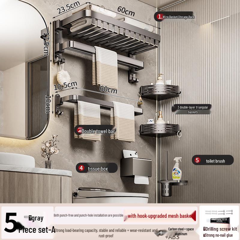 Wandmontierter, faltbarer Badezimmer-Handtuchhalter ohne Bohren