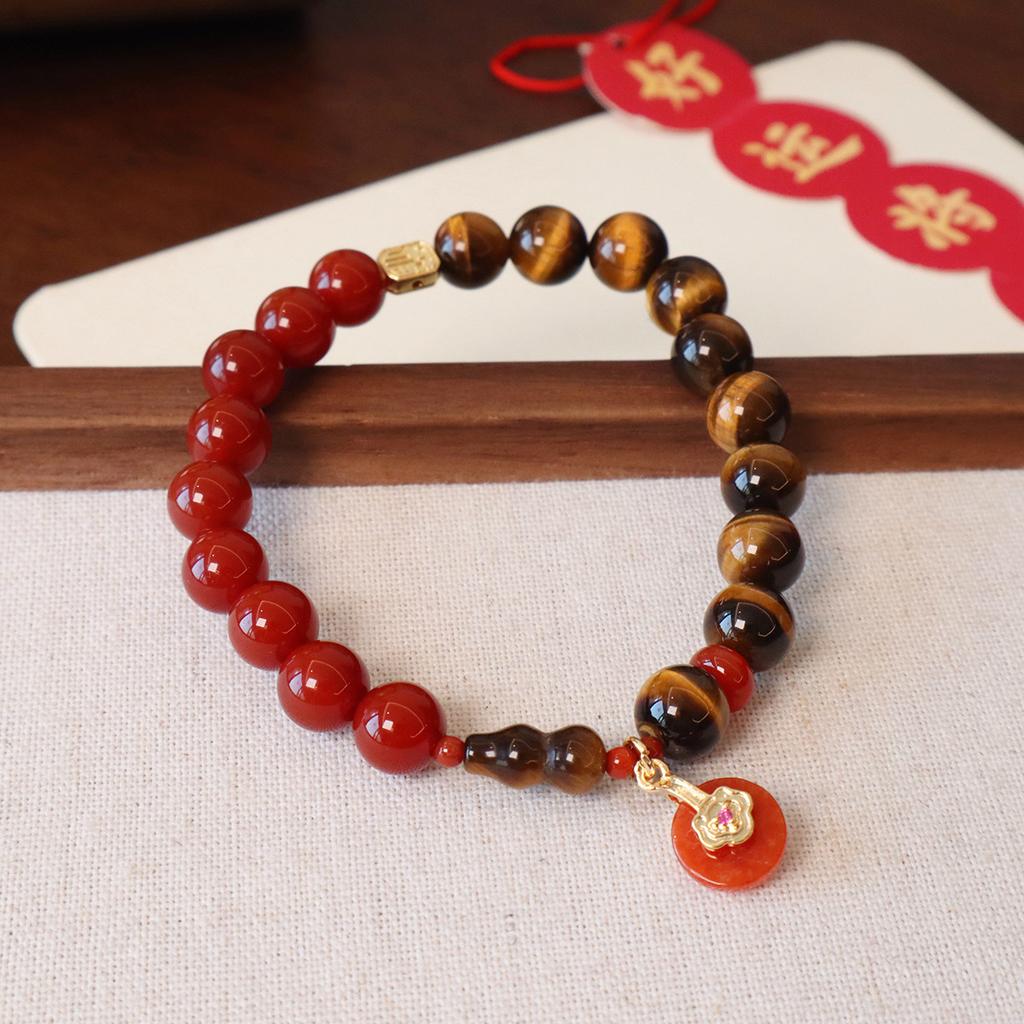 Natural Agate Beaded Bracelet Fashion Women Daily Jewelry Lucky Gift