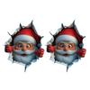 Santa Cracked Wall Decal Christmas Self-Adhesive Static Clings PVC Stickers for Car Window Room Wall Decor