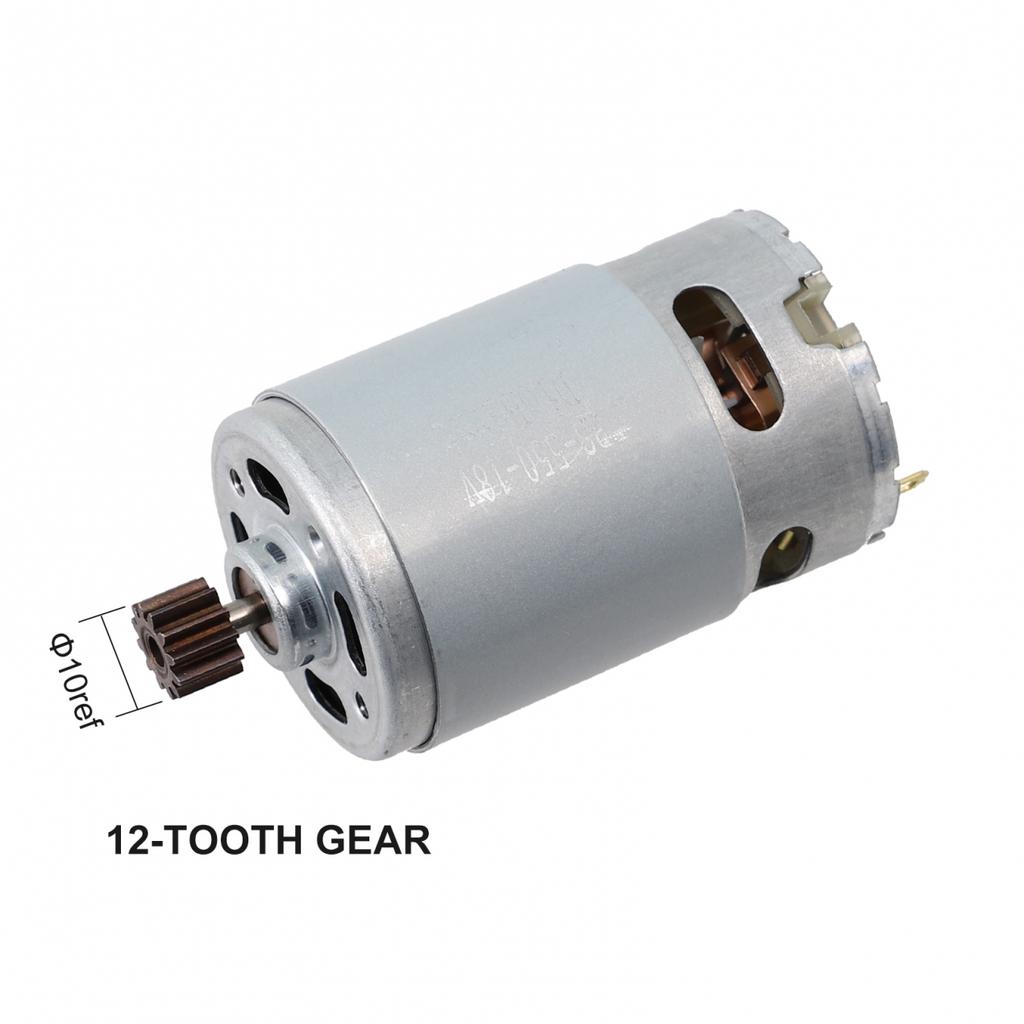 Motor 10mm Gear Diameter 12 Teeth 18 V Silver & Black