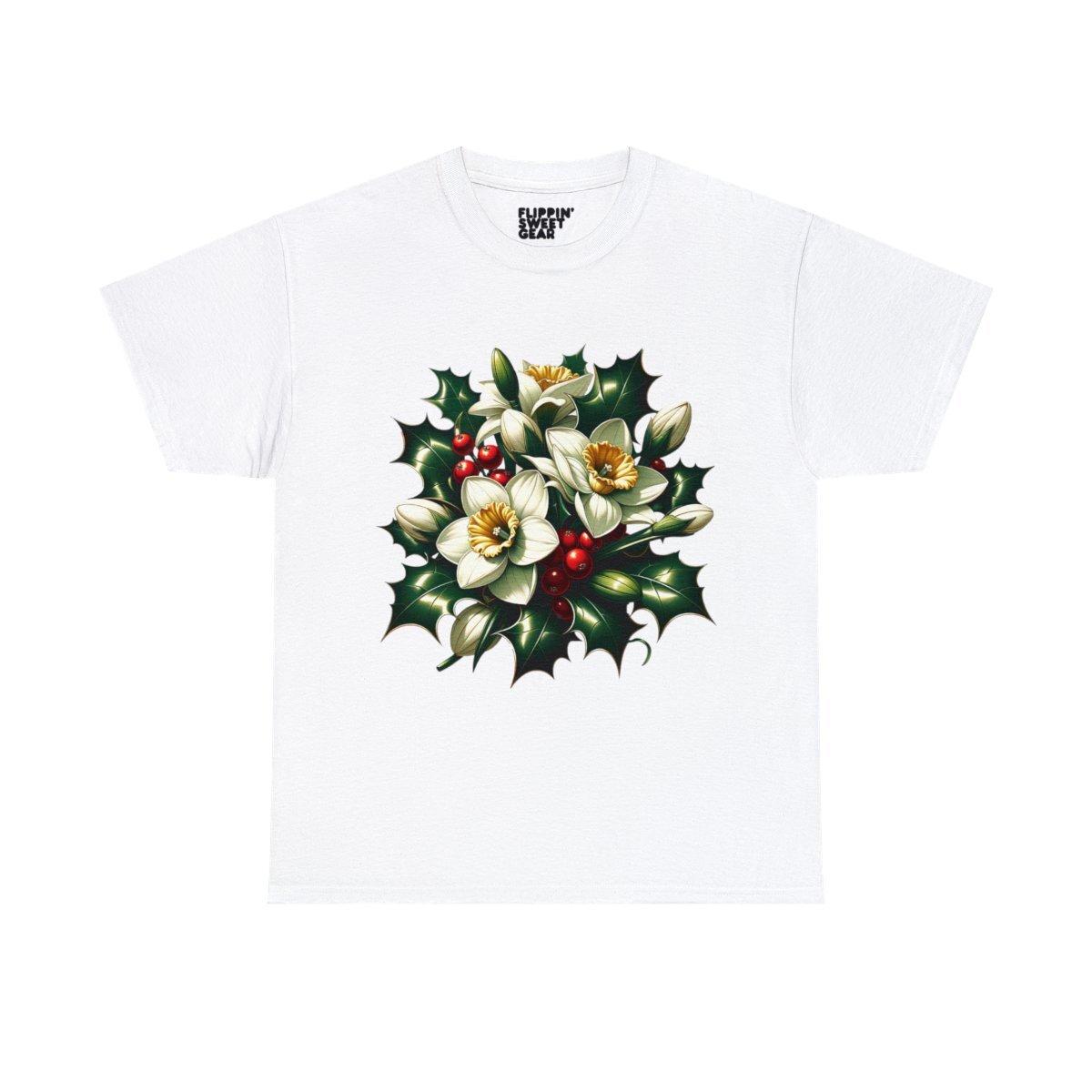 Holly And Narcissus December Birth Month Flowers Graphic Tee Shirt L