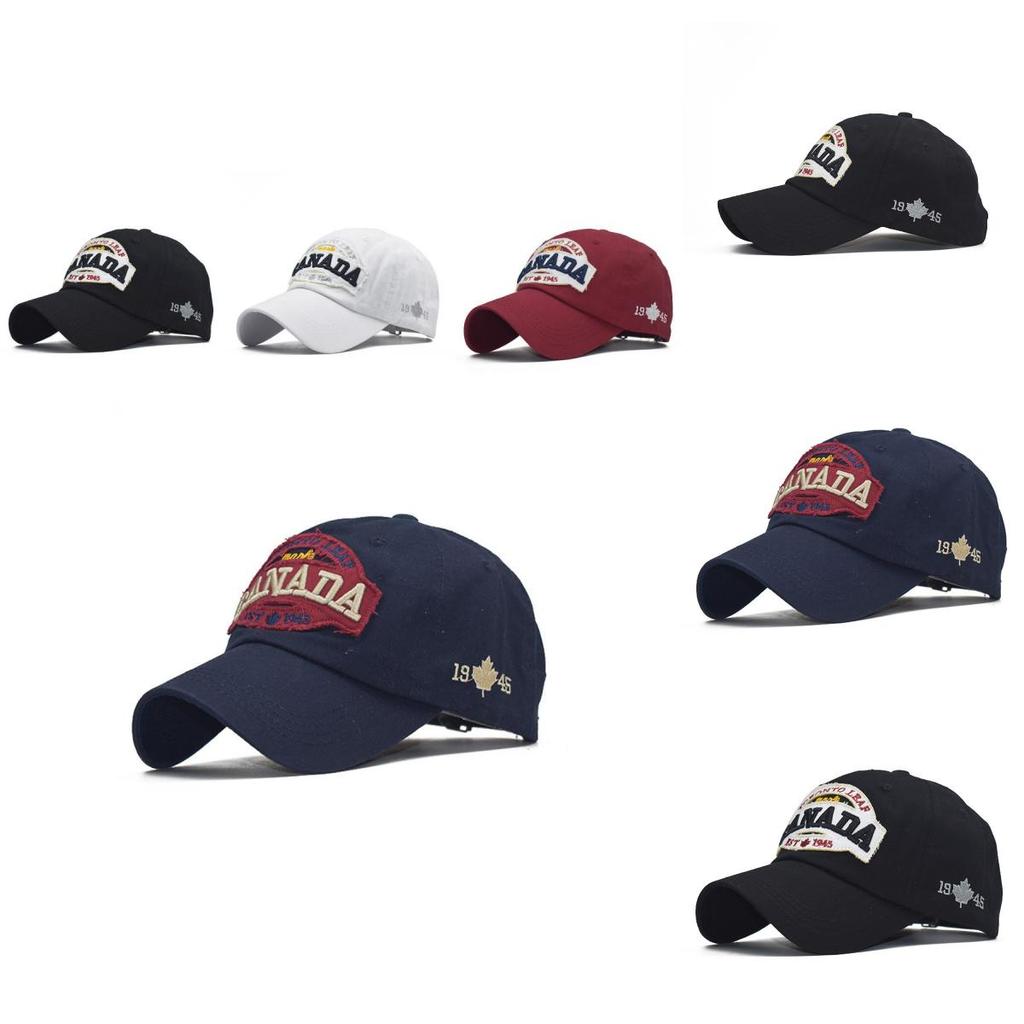 Canadian Letter Baseball Cap Unisex Cotton Duck Tongue Cap Embroidered Logo Sunshade Breathable Warm
