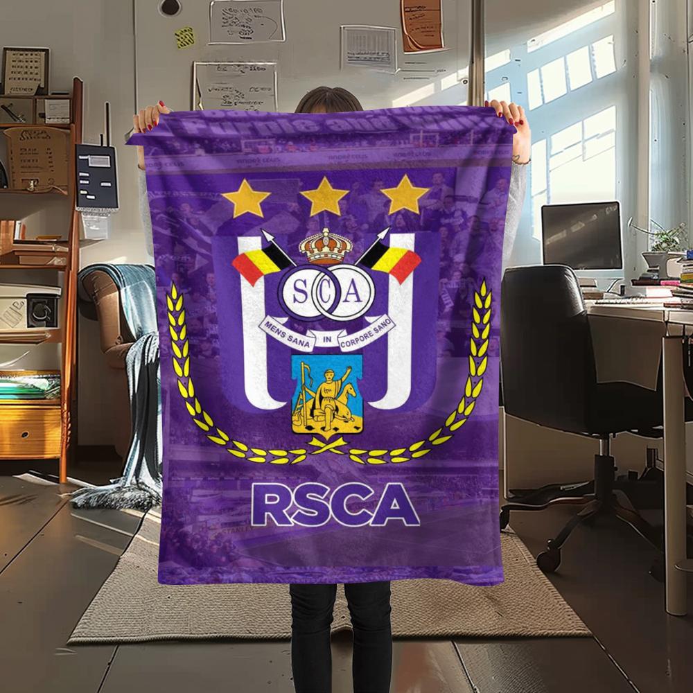 1ST R.S.C. Anderlecht Print Flanellen Deken, Hoge kwaliteit Comfortabel voor Alle Seizoenen, Woondecoratie, Warmte en Comfort, Perfect voor Kerstcadeaus