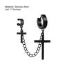 Yousheng 1Pc Punk Hip Hop Metal Chain Ear Cuff Creative Cross Tassel Men Earring Jewelry Accessories