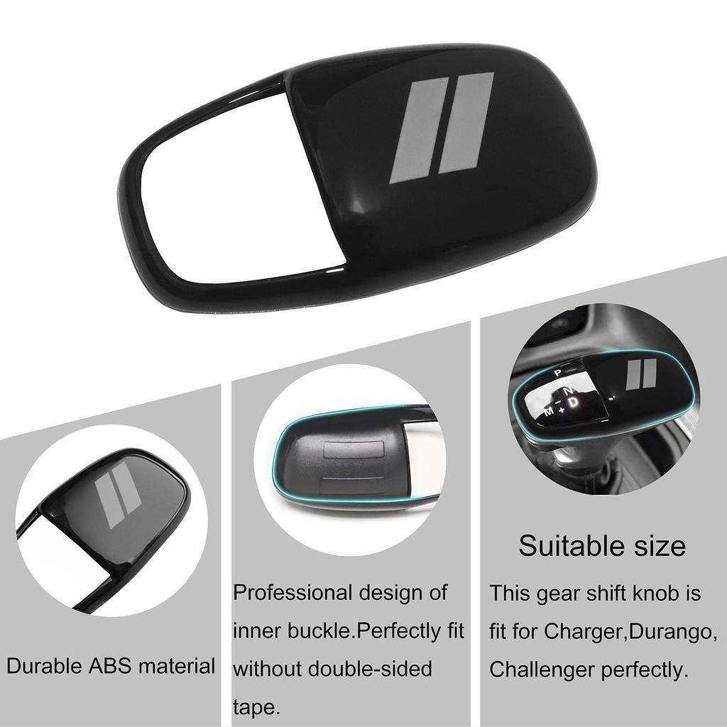 SENSHINE Nakładka na Głowicę Dźwigni Zmiany Biegów dla Akcesoriów Dodge Charger Challenger Durango ABS Wnętrze Wkładka Dekoracyjna Osłona Dźwigni Zmiany Biegów