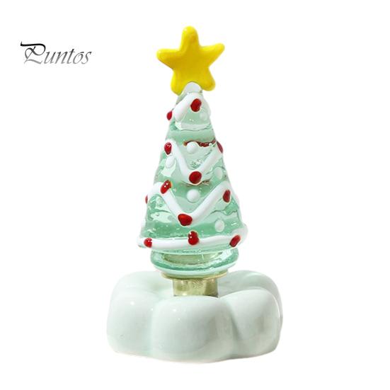 Handcrafted Holiday Table Decor Handmade Glass Christmas Tree Ornament with Star Top And Colorful Bead Details, Unique Gifts for Friends Desktop