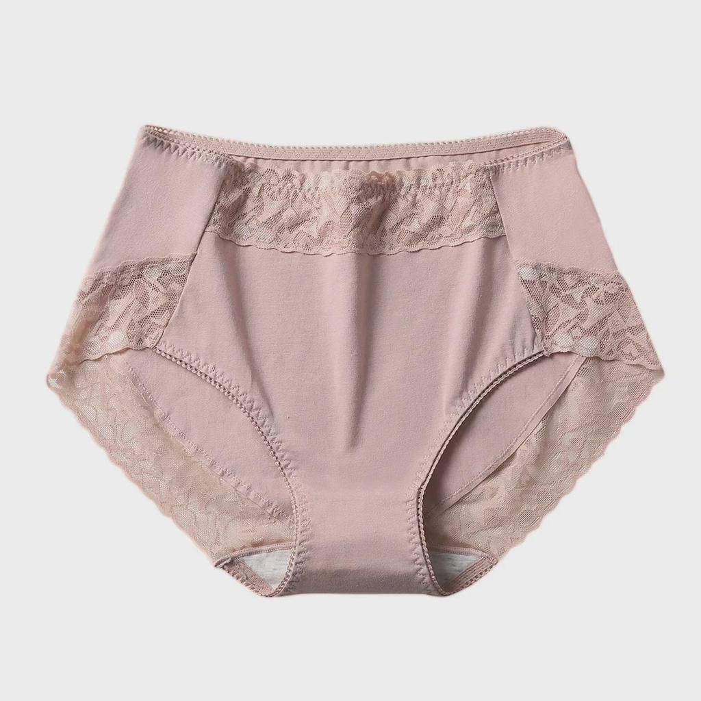 Women's High-Waisted Cotton Lace Underwear - Antibacterial, Breathable, Hip-Lifting, Plus Size 