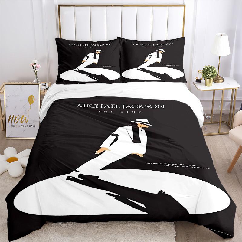 3pcs bedding set Michael Jackson Includes 1 Comforter + 2 Pillowcases, Without Pillow Inserts, Soft Comfortable, Lightweight Breathable, Pri