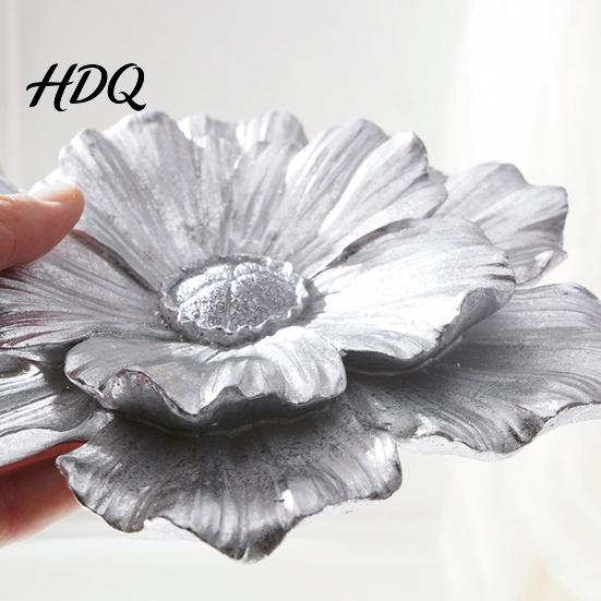 3D Flower Wall Art Resin Decoration Modern Floral Sculpture Living Room Hanging Ornament for Room Home Office
