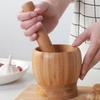 Manual Grinder Pressing Garlic Mashed Garlic Mashing Pot Multifuction Mashing Medicine Pot Jujube Pounding Garlic Wood Mortar