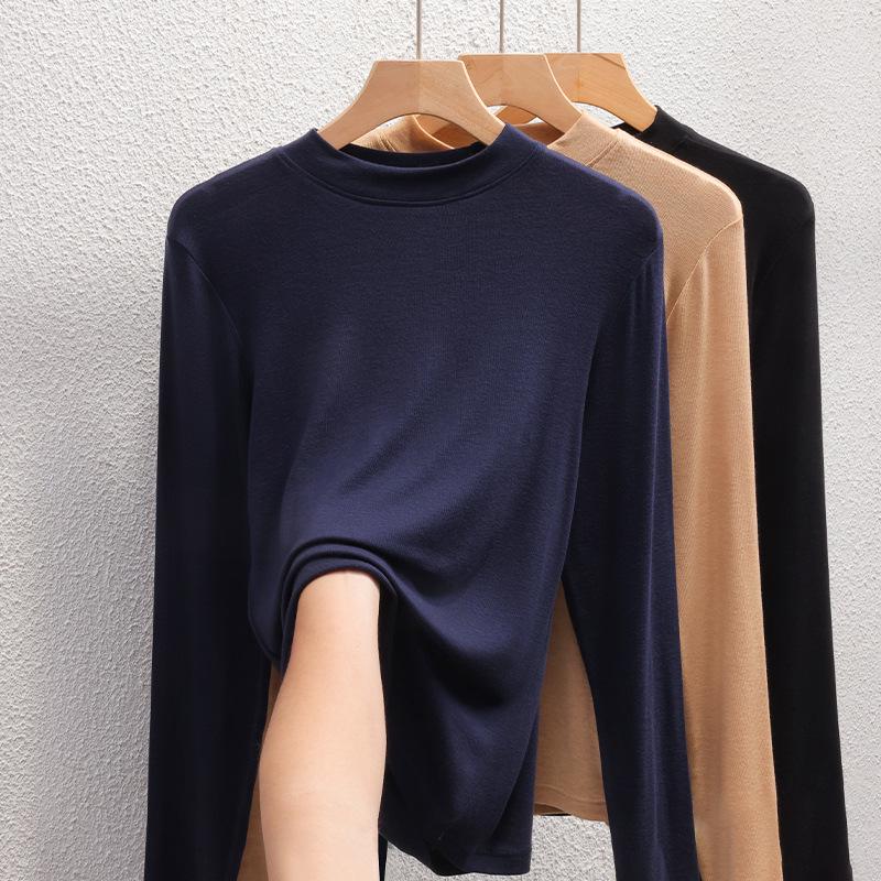 

Women s Tencel Lyocell Stand Collar Slimming Long Sleeve Base Layer Tee - Spring/Summer 2026 Collection M (42.5-52.5 kg)