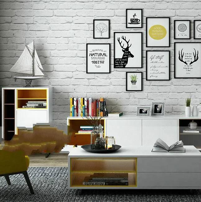 3D White Brick Effect Wallpaper Roll Light Grey Modern Vintage Rustic Vinyl PVC Faux Wall Paper Living Room Bedroom Decor