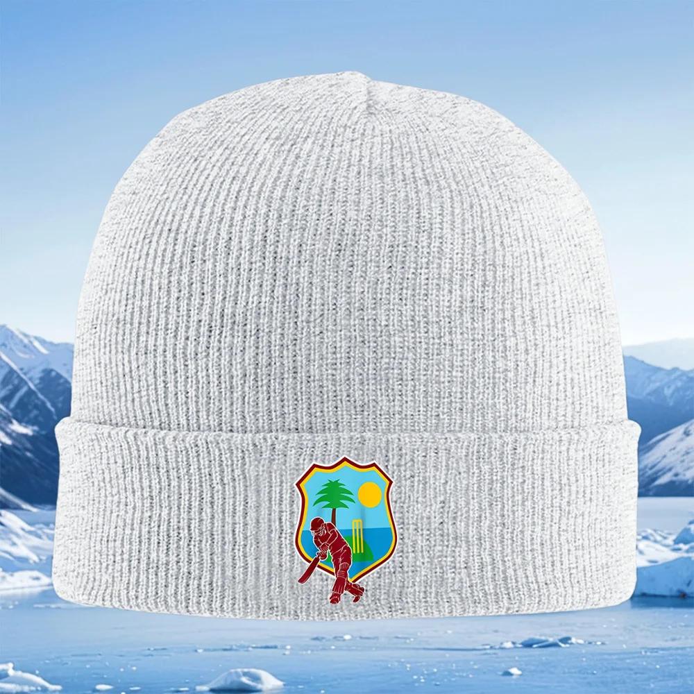 Cricketer Batting Shield Sunshine Palm Tree Unisex Women Unisex Knitted Hat Beanie Pullover Cap Winter Thermal Warm Christmas Outdo