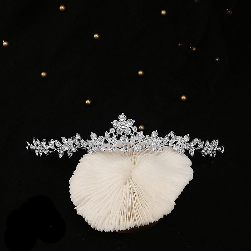 Water Drop Pendant Crystal Bridal Tiaras Handmade Silver Bride Headpiece  Birthday