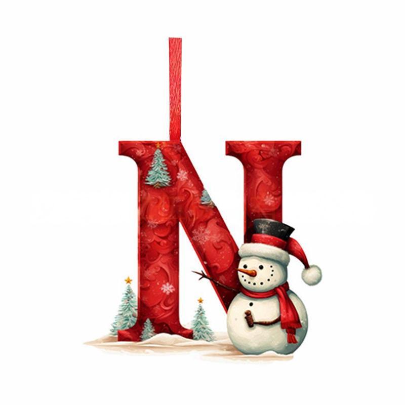 1Pcs Navidad Gift 26 Letters Acrylic Pendant For Christmas Tree Personalized Xmas Decoration Holiday Home Ornaments