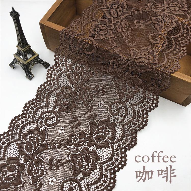 1 Yard Elastic Hollow Flower Embroidery Lace 15 Cm Wide Diy Handicrafts Clothing Sewing Fabric Home Textile Curtain