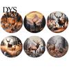 Rustic Forest Elk Pattern Coasters Retro Elk/Vinyl Record Coasters, Decorative Wooden Cup Mats, Insulated Table Wear Resistant Thermal Transfer