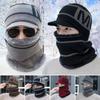 Winter Warm Knitted Hat Balaclava Pullover Hat and Scarf Set Windproof Ear Protection Hats Women Fashion Beanies