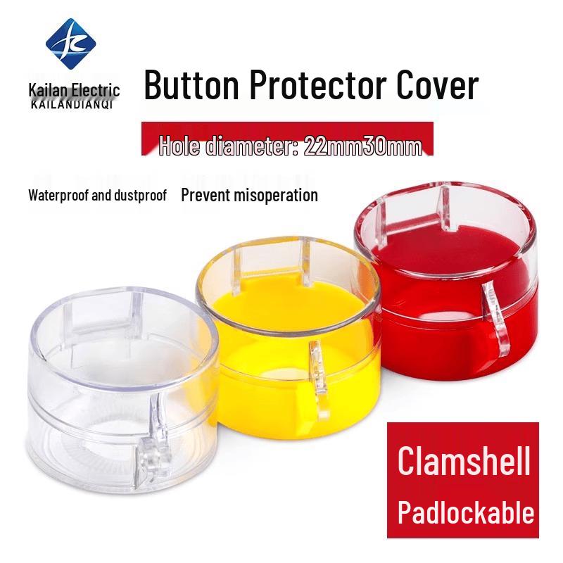 Emergency Stop Button Protective Cover with Lockout