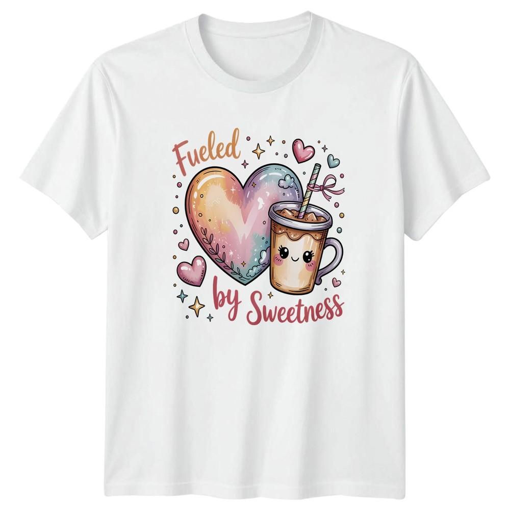 Fueled By Sweetness Unisex TShirt Iced Coffee Kawaii Drink Birthday Gift For Her S