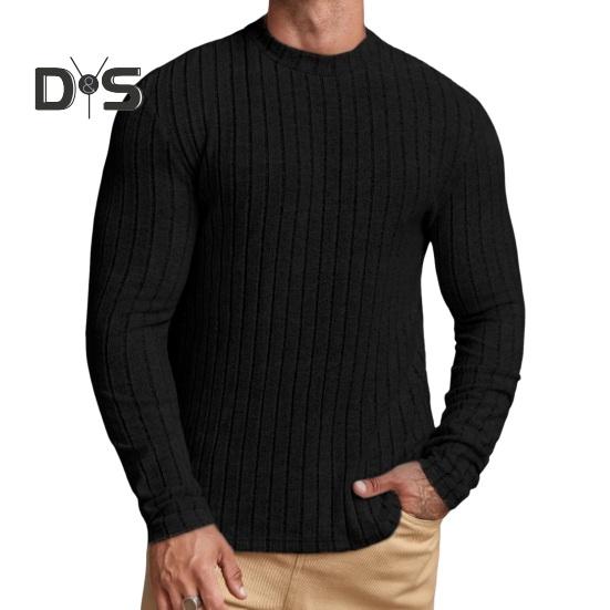 Pánský sportovní top Slim Fit Jednobarevný Kulatý výstřih Elastický Střední délka Dlouhý rukáv Pulovr Domácí oblečení Posilovna Běh Basketbalové tričko