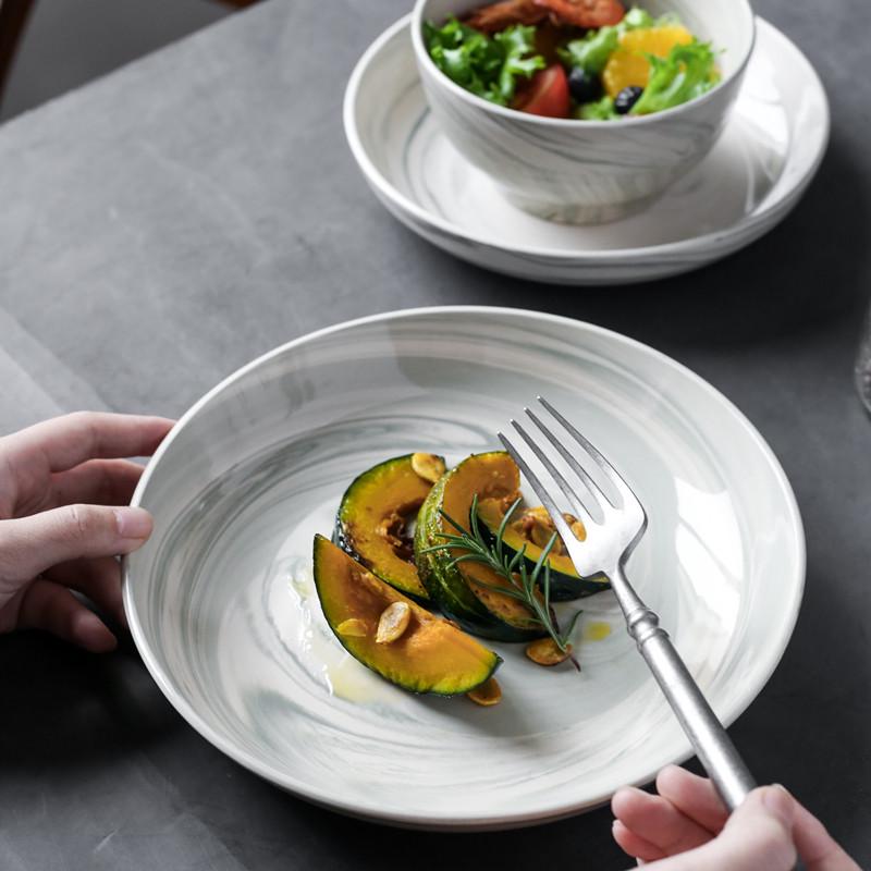Yijia European Style Ceramic Bowl and Plate Set: Creative Nordic Design Tableware