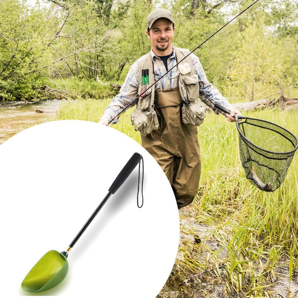 with EVA Handle Carp Fishing Bait Thrower Detachable Baiting Throwing Spoon Lake Fishing