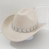 New Top Hat Western Cowboy Hat Metal Flower Rhinestone Gem Hat Chain Accessories Hat Strap Hat