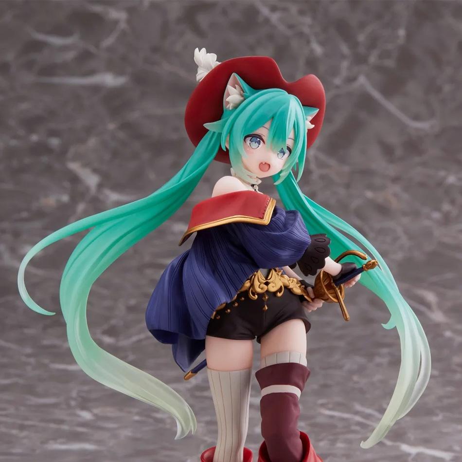 Figurka Anime Hatsune Miku 'Kot w Butach' Kraina Czarów Biurko Biurko Pluszowa Lalka Uroczy Model Dziewczyny Zabawka Prezent