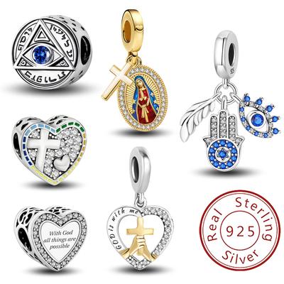 Copper Holy Mother Prayer Cross Series Charms Bead Diy Bracelet Bangle Making Gift Of High Quality Fine Jewelry