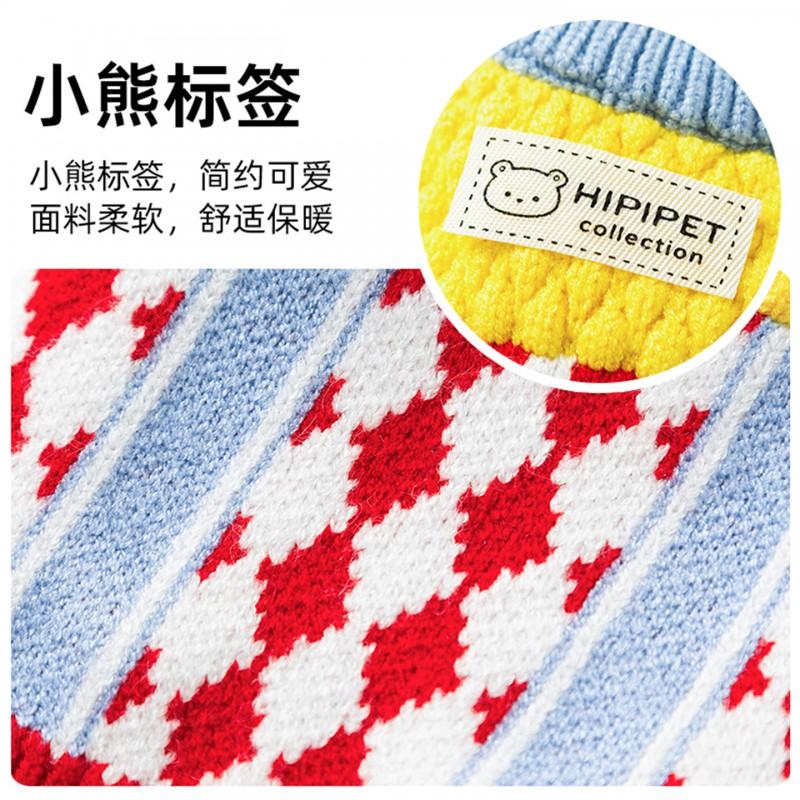 Warm Pet Sweater Small Medium Dogs With Colorblock Knitwear Teddy Poodle
