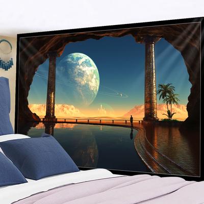 Oblouk Krásná scenérie Psychedelický gobelín Měsíc Hvězdné nebe Nástěnná závěsná dekorace Hippie Tapiz Boho Home Dekor Nástěnný koberec
