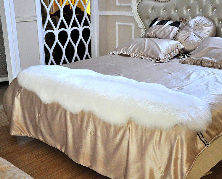 European Imitation Wool Plush Carpet - Gray and White