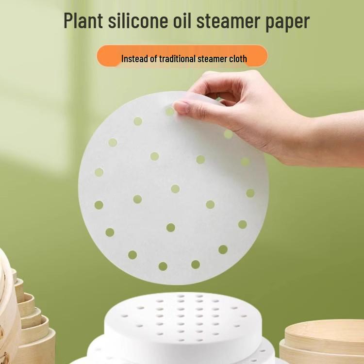 

Disposable Oil-Resistant Steamer Paper - Food-Grade Steaming Pad for Buns and Mantou White; 100 pieces 9cm